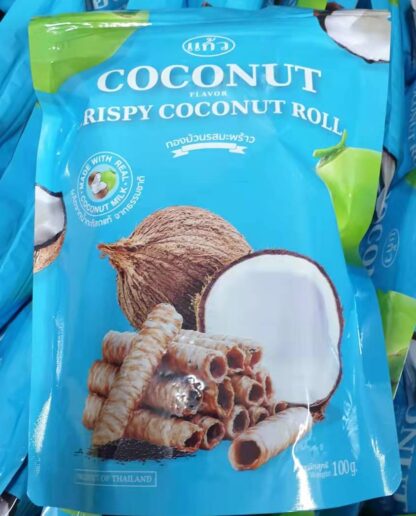 KAEW Thai Crispy Coconut Rolls Coconut Flavour 100g 椰子蛋卷 椰子味 100g