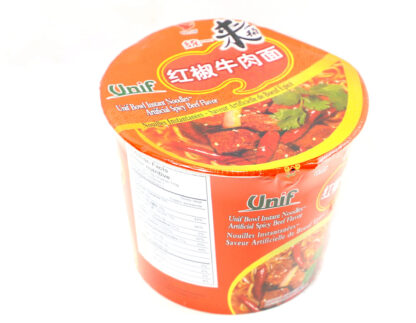UNIF Instant Noodles - Artificial Spicy Beef Flavor 统一 来一桶 红椒牛肉面 110g