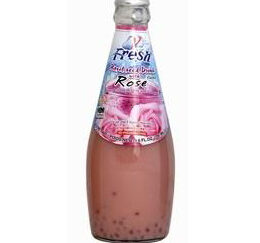 V-Fresh Basilikafrön Dryck Med Rosesmak  Basil Seed Drink With Rose Flavor   290ml