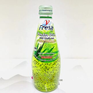 V-Fresh  Pandan Dryck Med Basilikafrön  Pandan Drink With Basil Seed  290ml