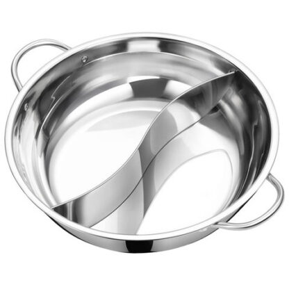 Stainless double sides pot for hotpot 30cm 小号不锈钢鸳鸯锅 30CM