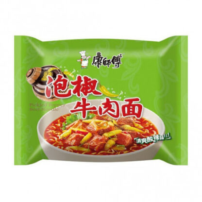 MR KON'S pickled chili beef noodle 97g 康师傅泡椒牛肉面 97g