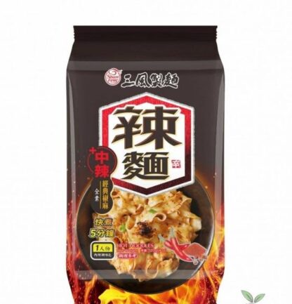 SF Hot Noodle With Sichuan Pepper Sauce 120g 三风制面 辣面 经典椒麻波浪宽面120g