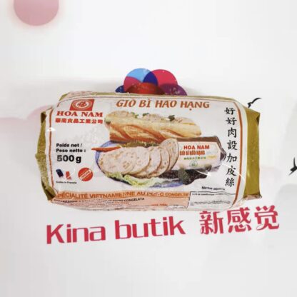 HOA NAM Frozen Porkroll With Skin Vietnamese Pork Sausage With Skin (Cha Lua Bi) 500g 好好肉设加皮丝