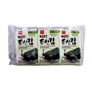WANG Korea Seasoned Seaweed Laver 3bagsx4g 海苔片 3袋x4g