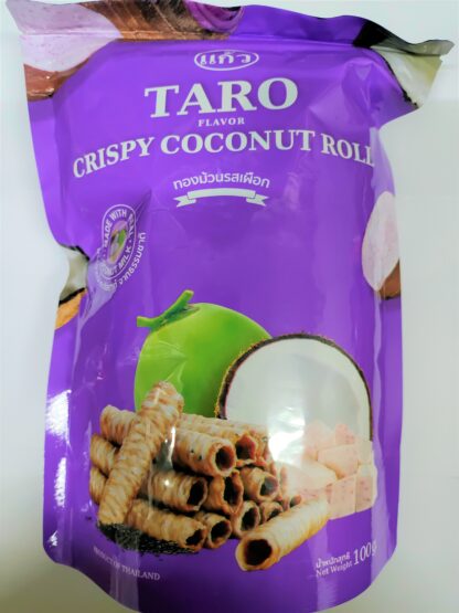 KAEW Thai Crispy Coconut Rolls Taro Flavour 100g 椰子蛋卷香芋味 100g