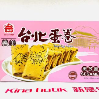 I MEI Taipei Egg Crisps Sesame 66g 义美 台北蛋卷 黑芝麻