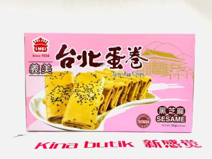 I MEI Taipei Egg Crisps Sesame 66g 义美 台北蛋卷 黑芝麻