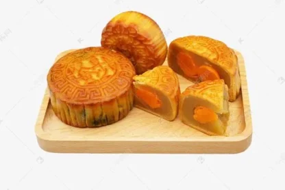 Hong Kong Moon Cake Durian Paste Moon Cake with One Egg Yolk 4 st 720g 香港月饼 单黄榴莲4粒 1盒 720g
